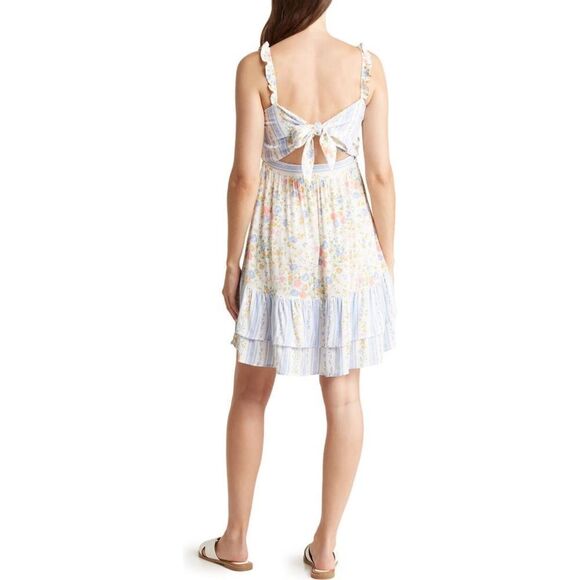 Maaji Backyard Spell Cutout Floral Print Cover-Up Mini Dress Size Small - Picture 2 of 6